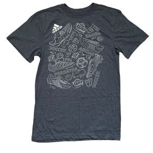 Adidas gray soccer graphic print mens t-shirt Sz Medium